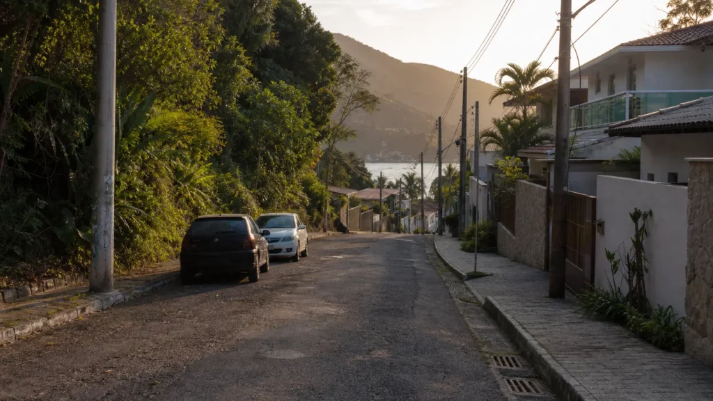 ITCMD em Angra dos Reis, RJ: rua residencial em área costeira de Angra dos Reis, RJ ITCMD em Angra dos Reis, RJ: rua residencial em área costeira de Angra dos Reis, RJ