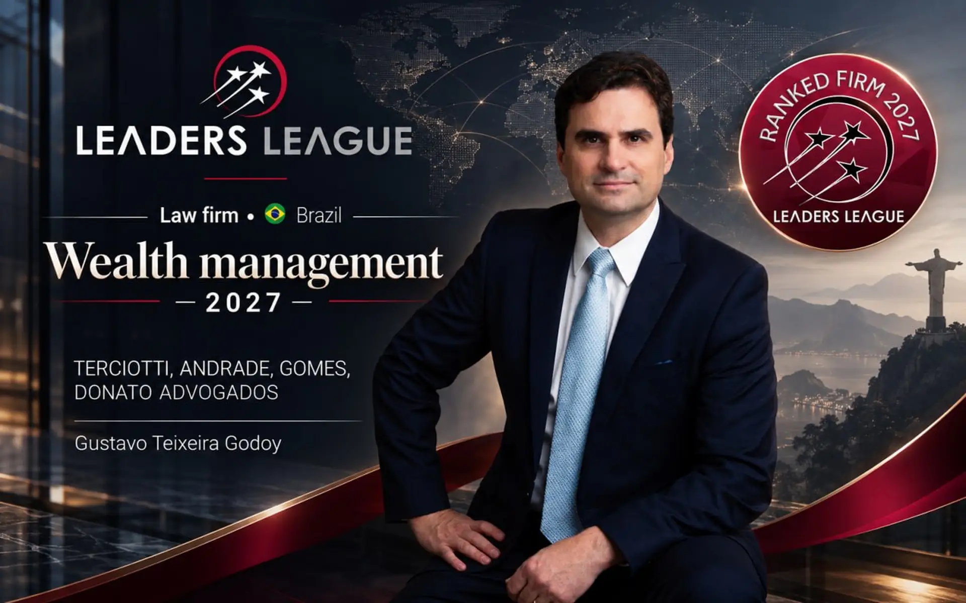 Gustavo Teixeira Godoy em reconhecimento da Leaders League Wealth Management 2027